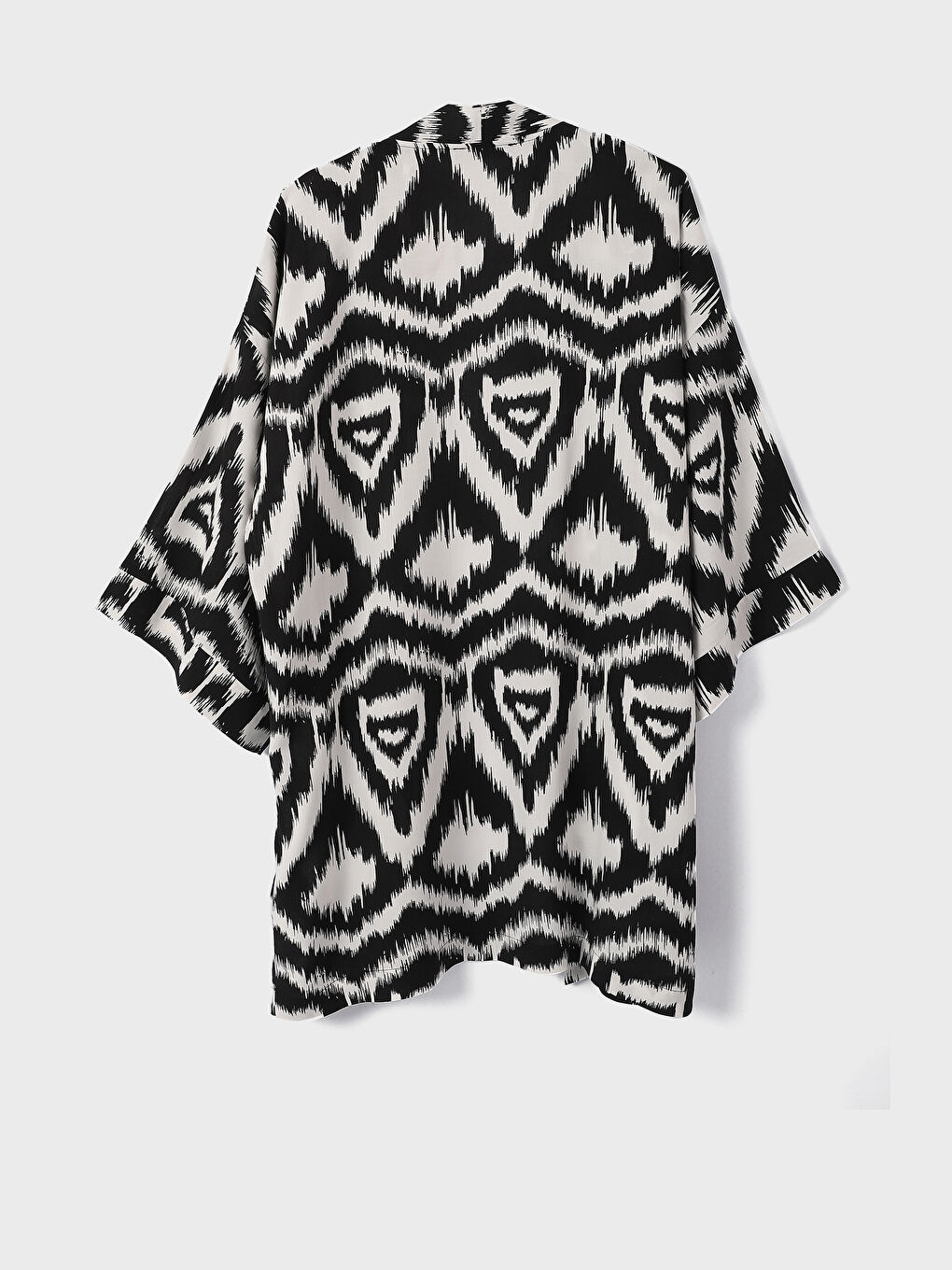 Shawl Collar Patterned Oversize Women's Kimono-5