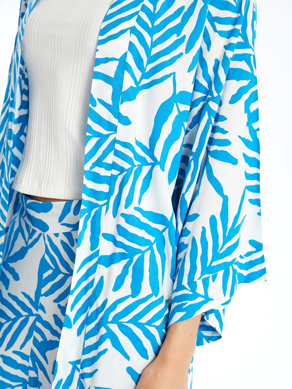 Shawl Collar Patterned Oversize Women's Kimono-2