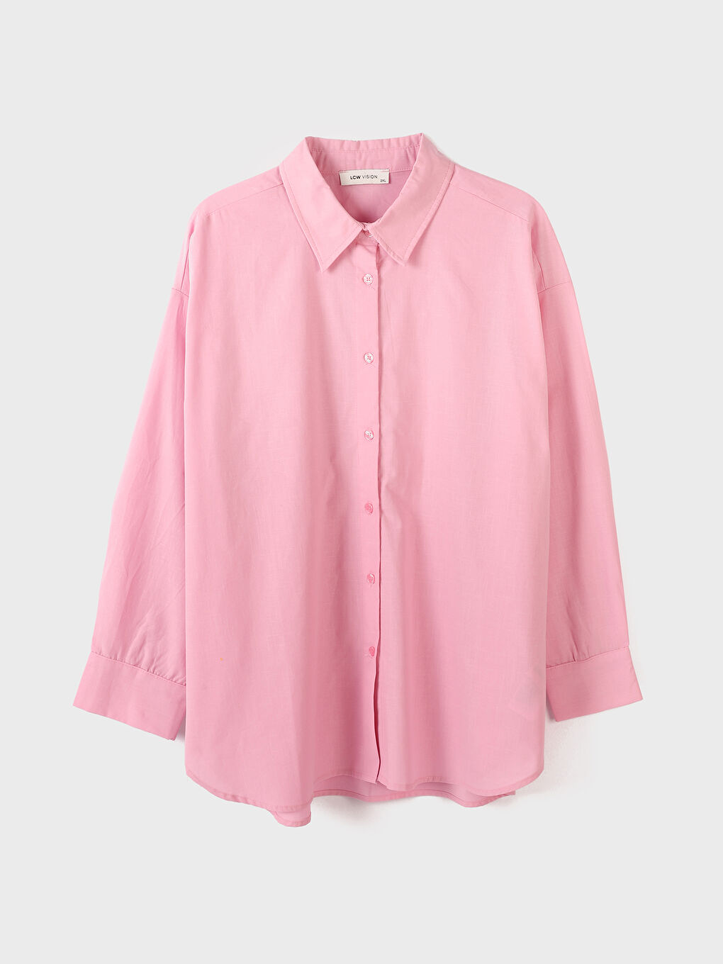 قميص سادة بأكمام طويلة واسع للسيدات