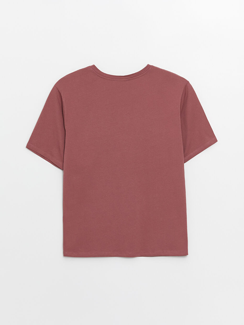 Pembe Bisiklet Yaka Baskılı Kısa Kollu Oversize Kadın Tişört-6