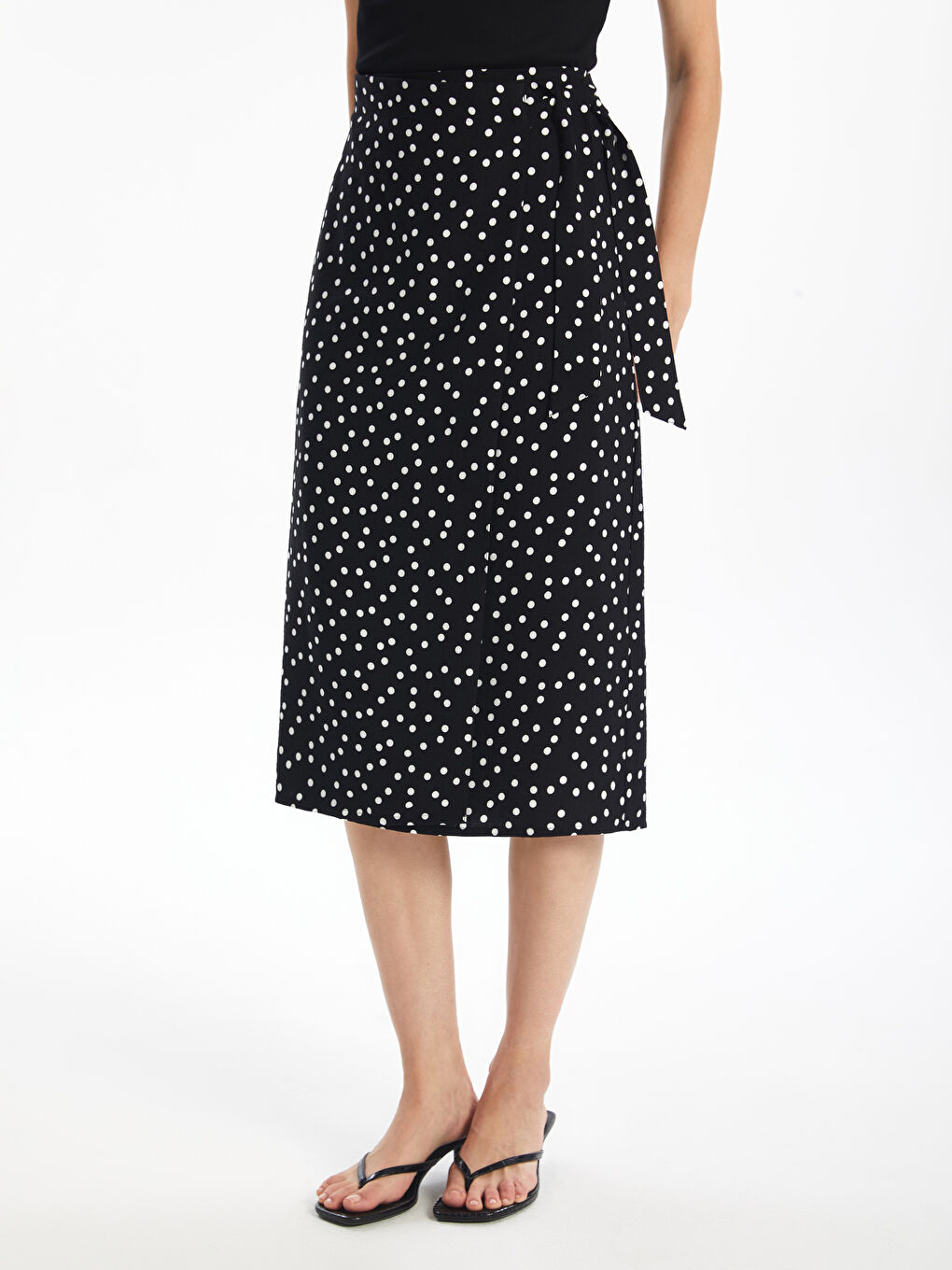 Women's Polka Dot Skirt with Elastic Waist-1