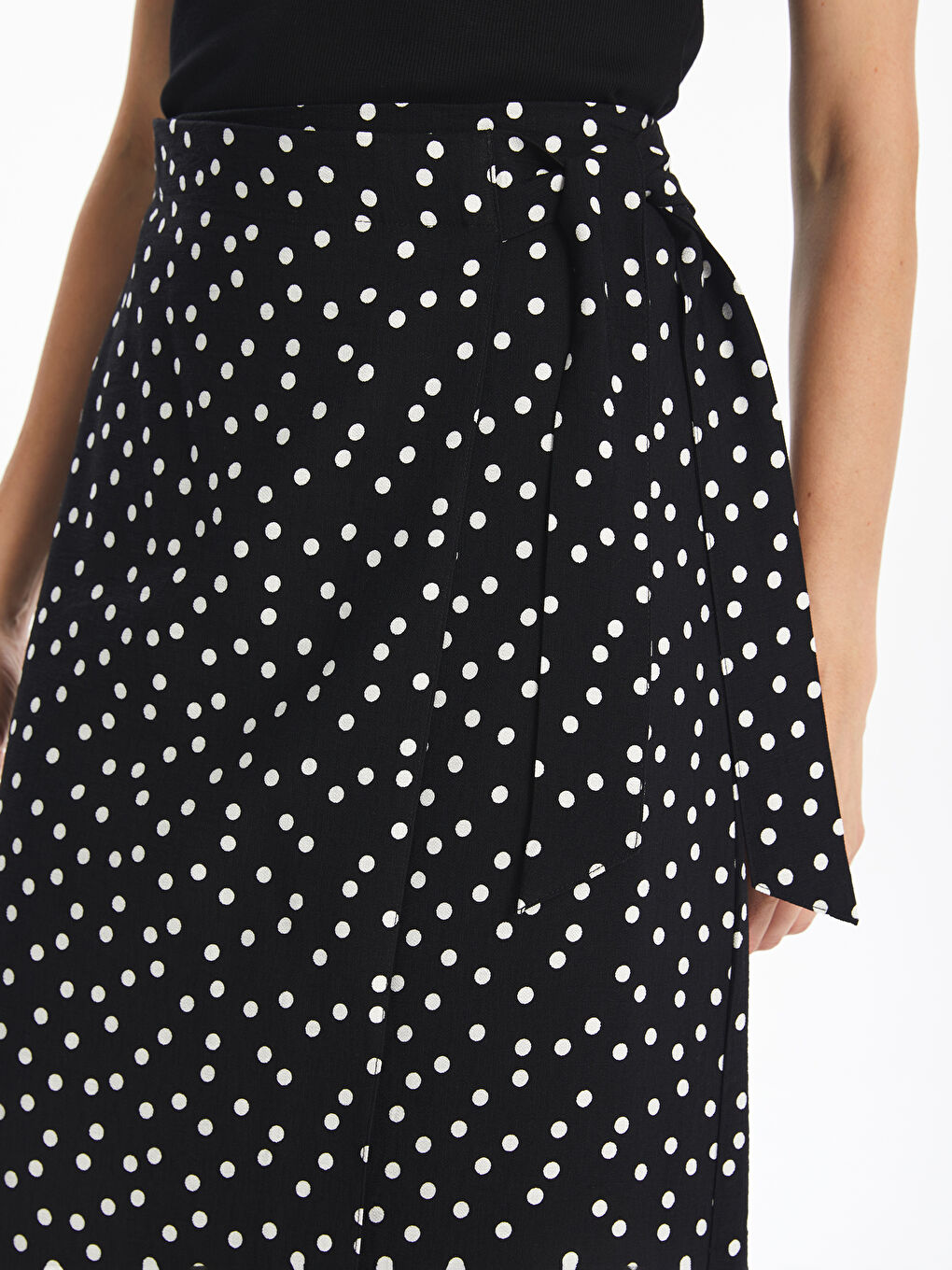 Women's Polka Dot Skirt with Elastic Waist-2