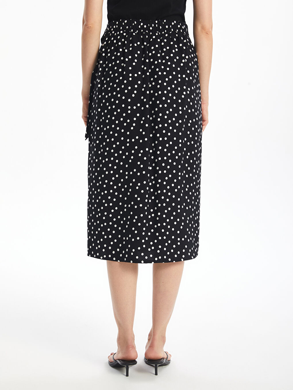 Women's Polka Dot Skirt with Elastic Waist-3