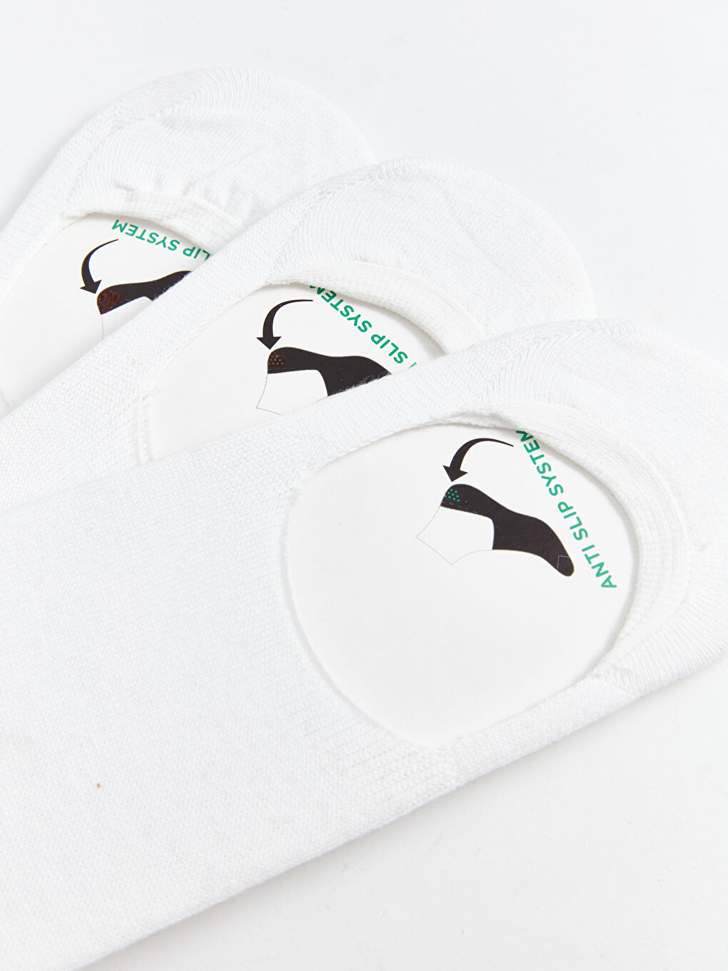 Beyaz Erkek Babet Çorap 3'lü-2