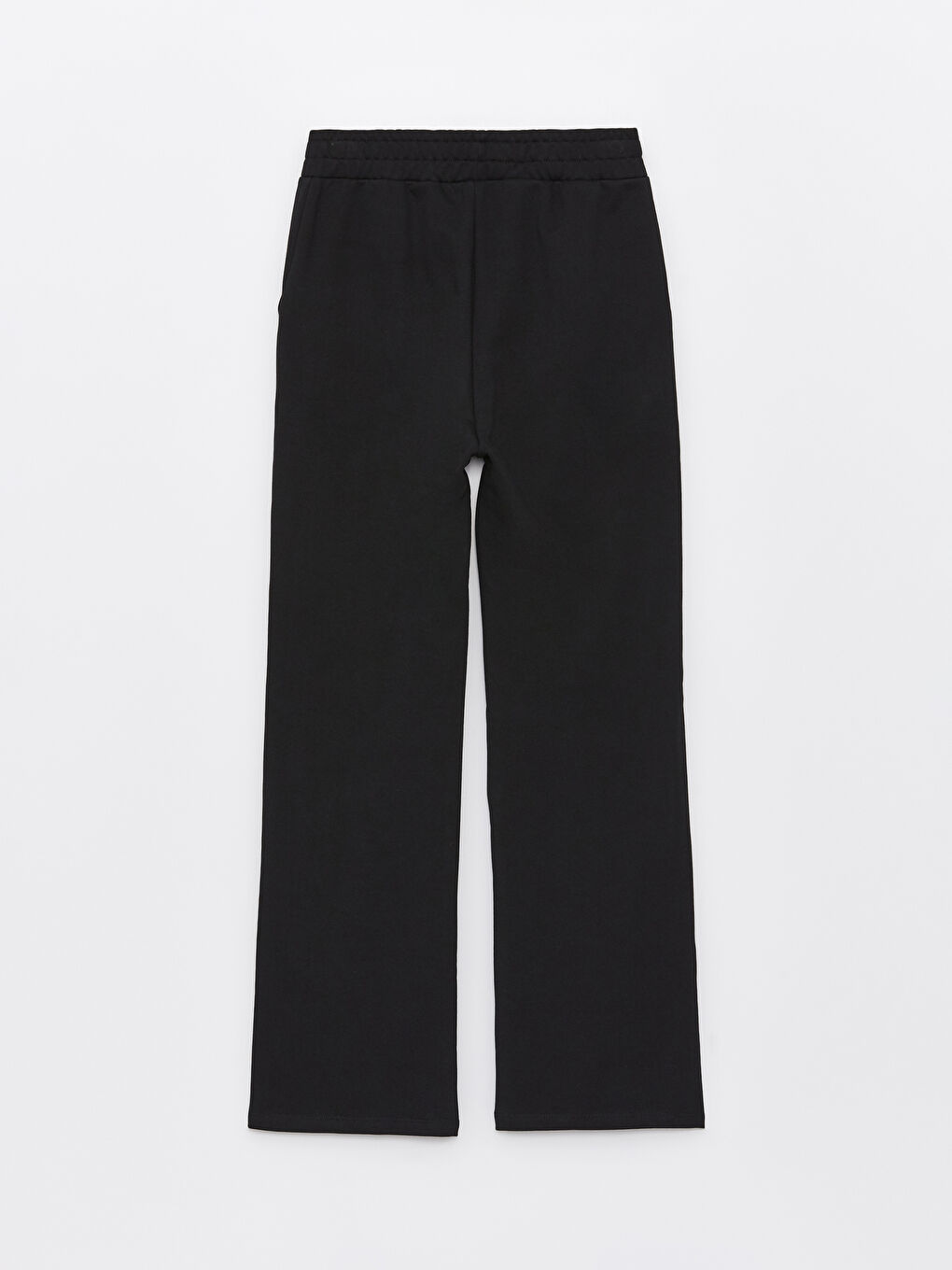 Siyah Kadın Beli Lastikli Düz Eşofman Altı-11