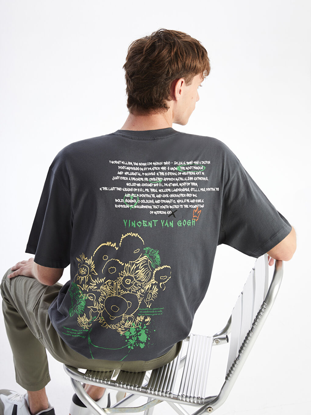 Crew Neck Short Sleeve Printed Combed Cotton Men's T-shirt -S4JT10Z8-YAN