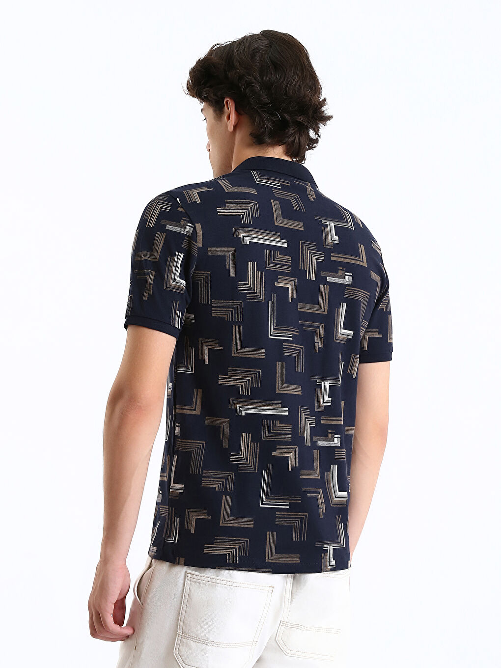 LCW Vision Polo Neck Short Sleeve Patterned Pique Men's T-Shirt -S4JT24Z8-RFH