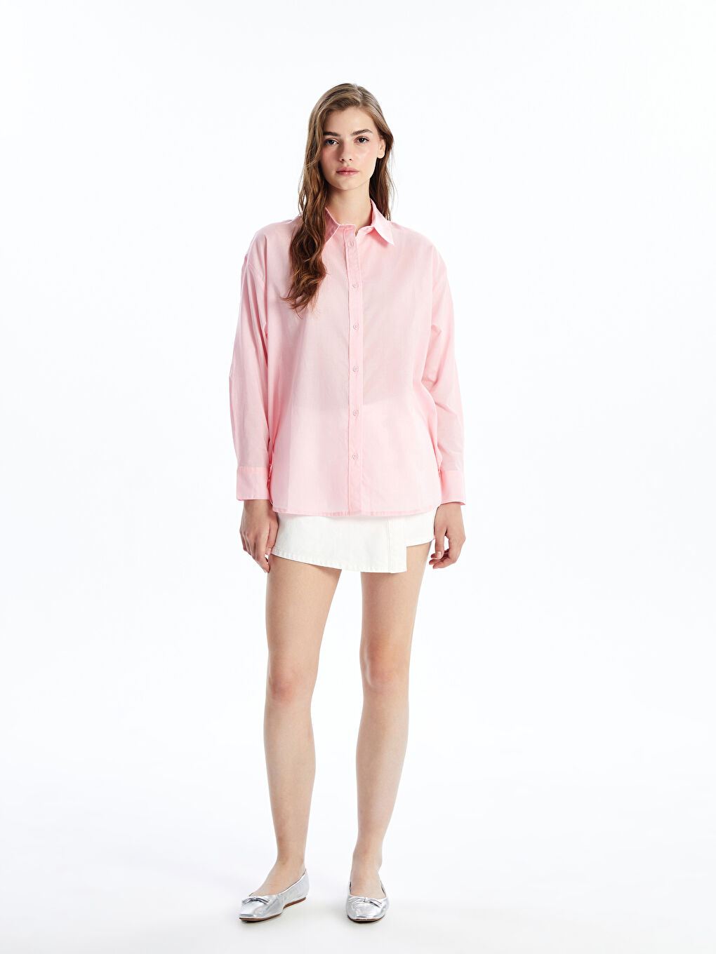 LCW Vision Plain Long Sleeve Women's Shirt -S4JT41Z8-QX9