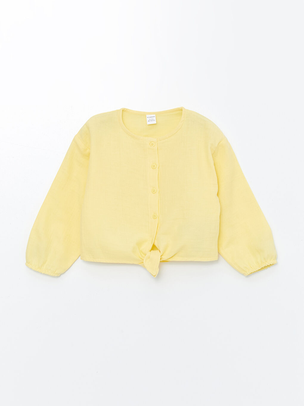 Sarı Bisiklet Yaka Uzun Kollu Kız Bebek Bluz ve Pantolon 2'li Takım-1