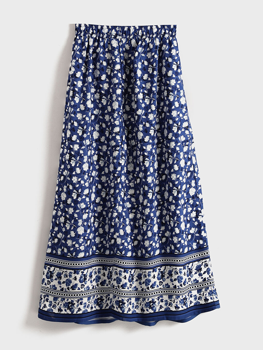 Elasticated Waist Patterned Women's Skirt-1