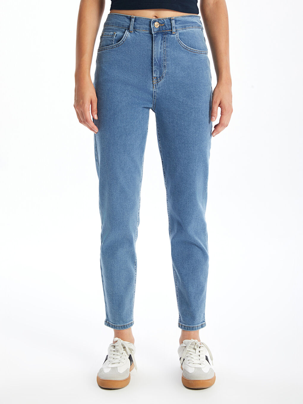 LCW Jeans Orta İndigo Rodeo Mom Fit Kadın Jean Pantolon - 1