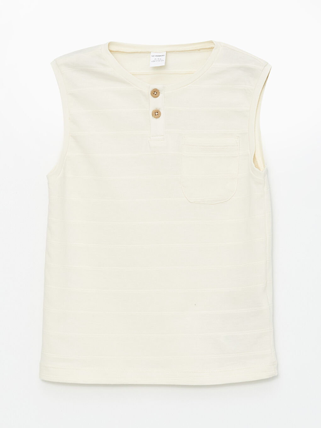 Bej Bisiklet Yaka Kolsuz Basic Erkek Bebek Atlet