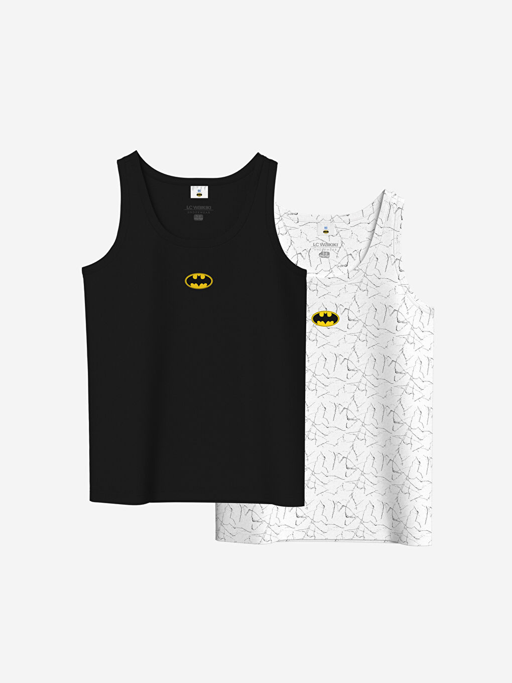 LCW Kids Crew Neck Batman Printed Boys' Vest 2 Pack -S4JT93Z4-LU8