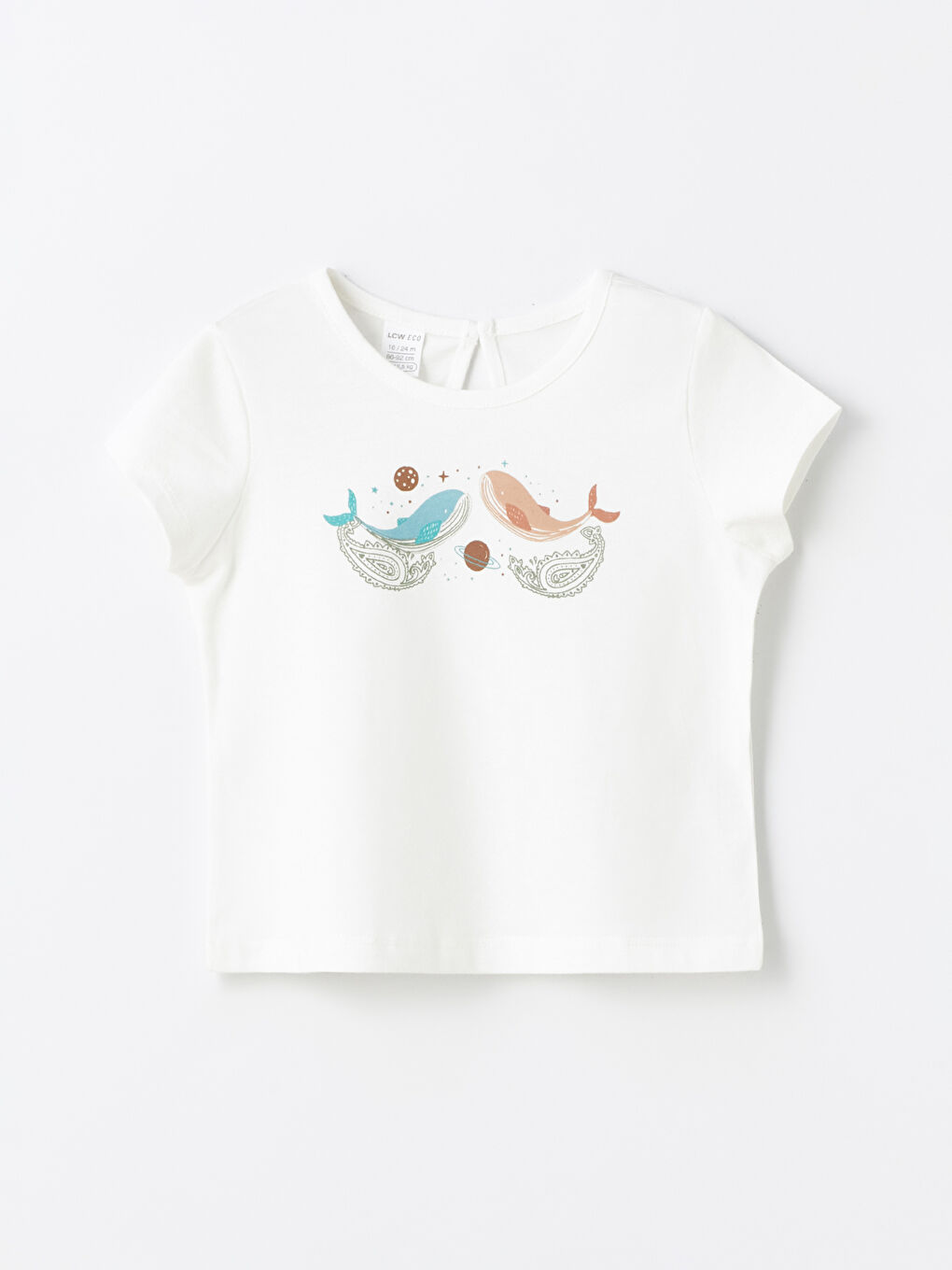 Crew Neck Short Sleeve Printed Baby Girl T-Shirt and Shorts 2-Piece Set -S4JT95Z1-FNT