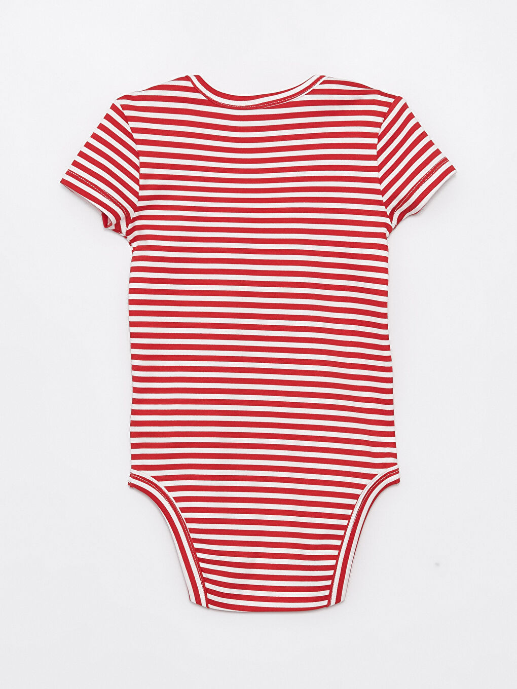 Kırmızı Bisiklet Yaka Kısa Kollu Çizgili Erkek Bebek Çıtçıtlı Body 2'li-3