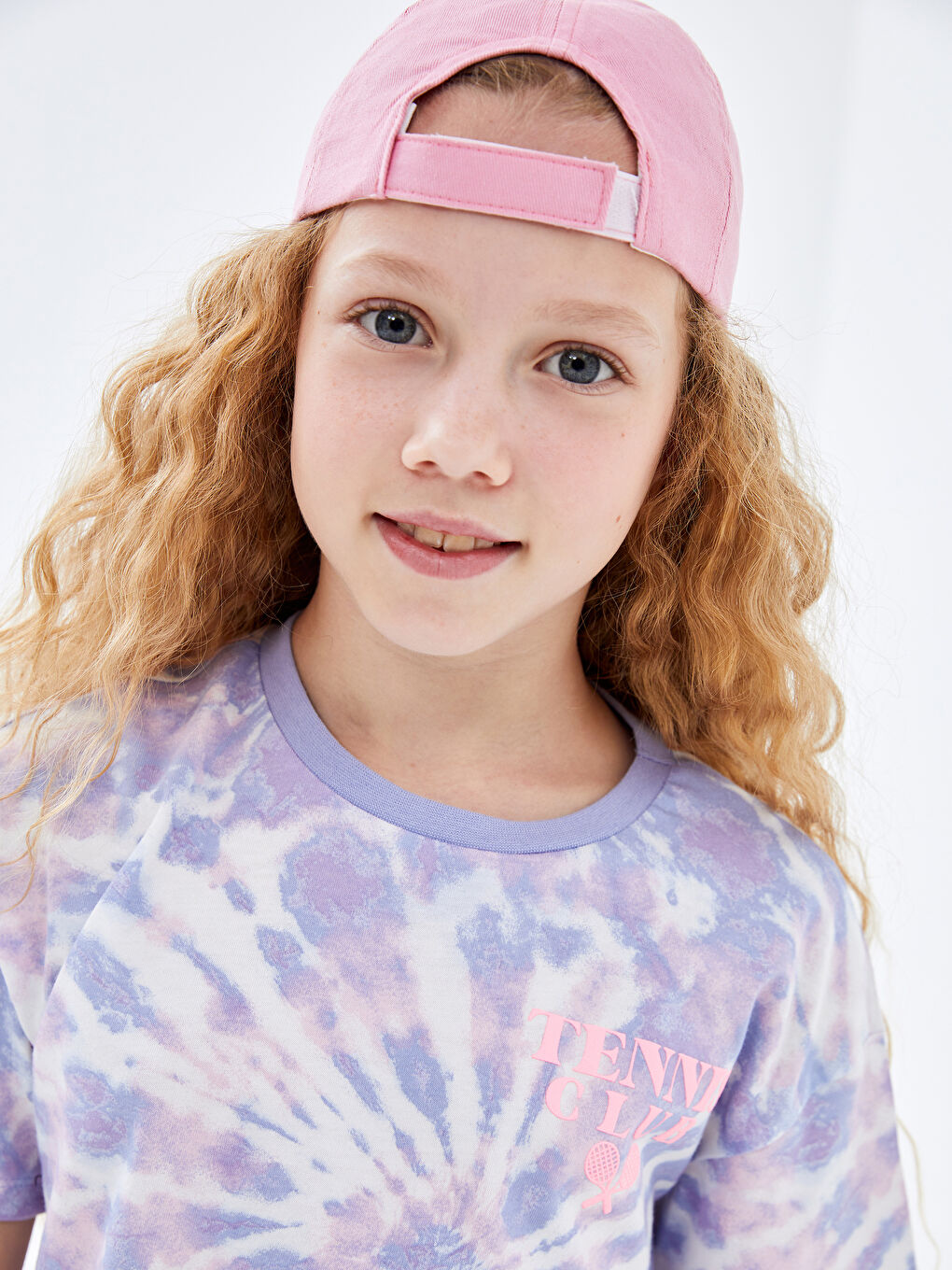 Crew Neck Batik Patterned Girl's Crop T-Shirt -S4JU01Z4-F9C