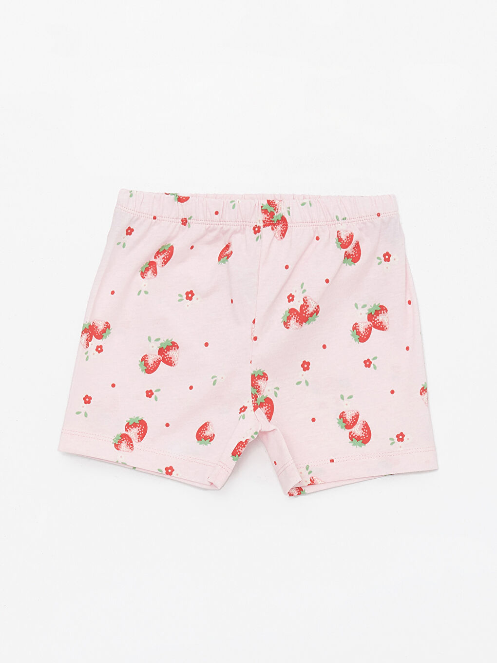 LCW ECO Pembe Baskılı Kız Bebek Şortlu Pijama Takımı - 2