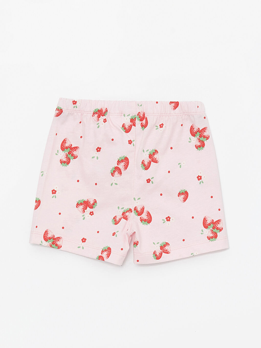 LCW ECO Pembe Baskılı Kız Bebek Şortlu Pijama Takımı - 3