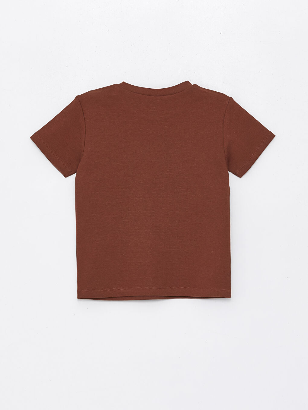 Kahverengi Bisiklet Yaka Kısa Kollu Basic Erkek Bebek Tişört ve Şort 2'li Takım-2