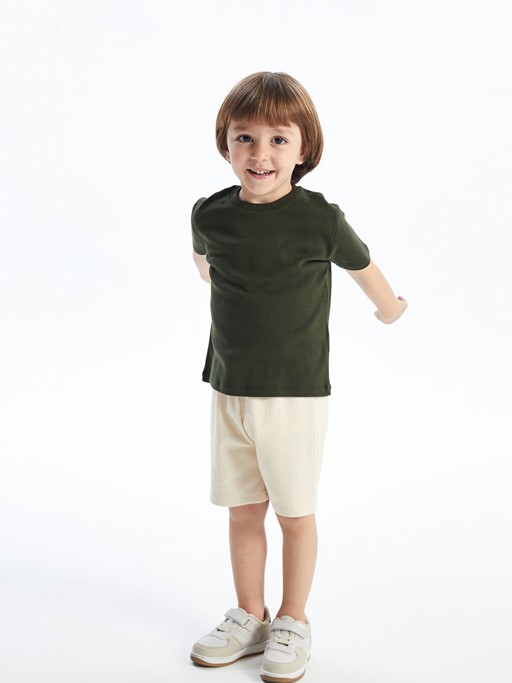 Crew Neck Short Sleeve Basic Baby Boys' T-Shirt and Shorts 2 Pack Set