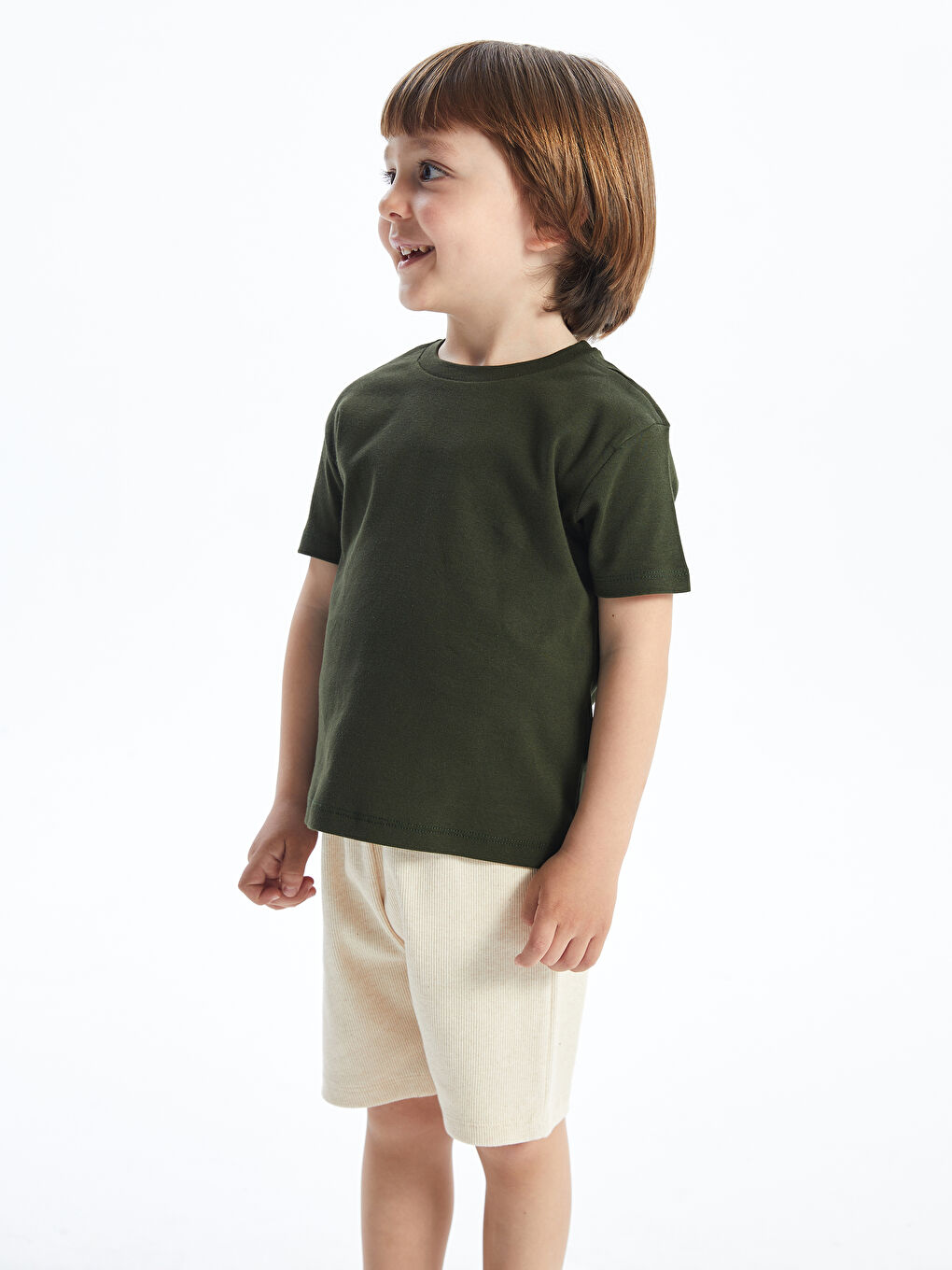 Crew Neck Short Sleeve Basic Baby Boys' T-Shirt and Shorts 2 Pack Set-1