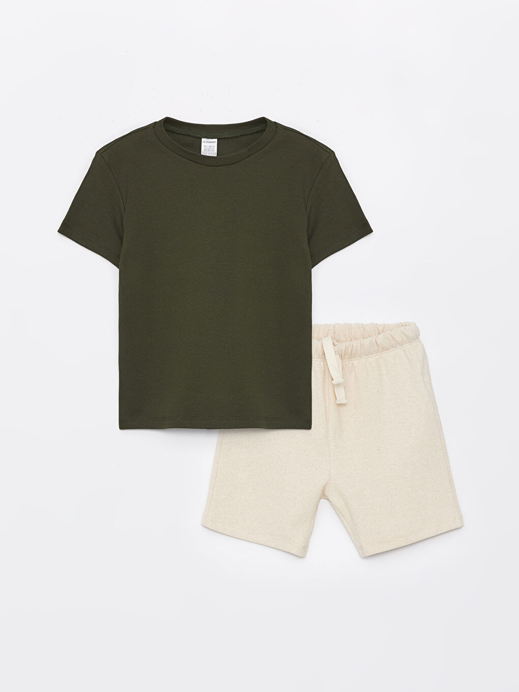 Crew Neck Short Sleeve Basic Baby Boys' T-Shirt and Shorts 2 Pack Set-3