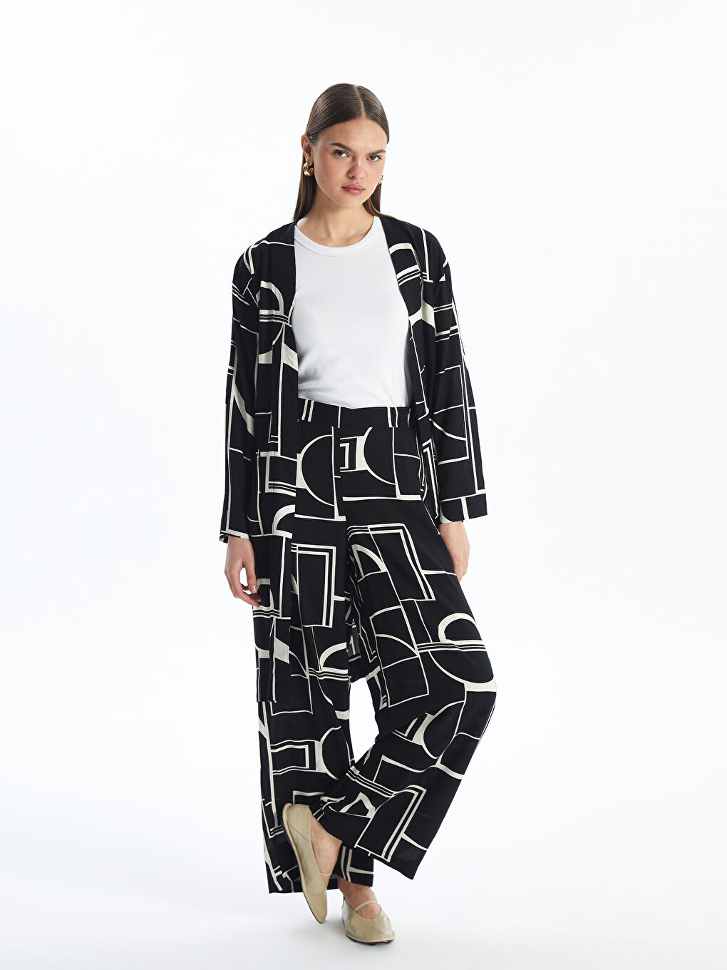 Elastic Waist Comfortable Pattern Patterned Women's Trousers -S4JV80Z8-LQJ