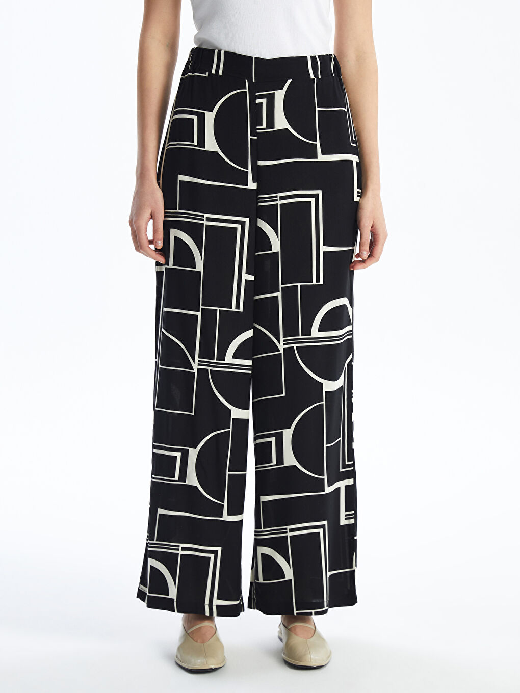 Elastic Waist Comfortable Pattern Patterned Women's Trousers -S4JV80Z8-LQJ