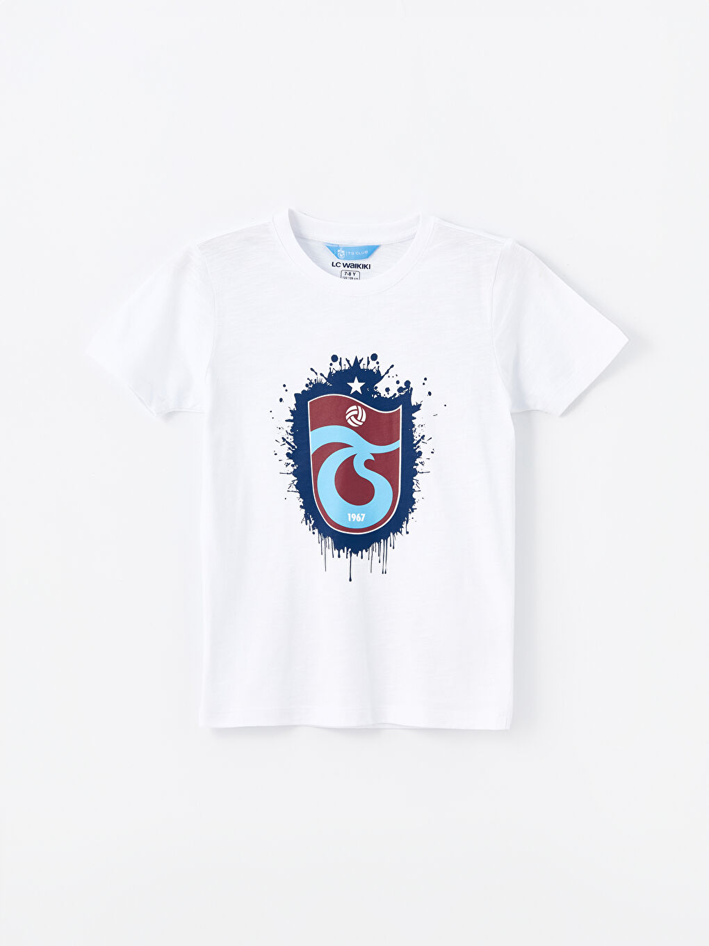 LCW Kids Buxe Beyazı Bisiklet Yaka Trabzonspor Baskılı Kısa Kollu Erkek Çocuk Şortlu Pijama Takımı - 1