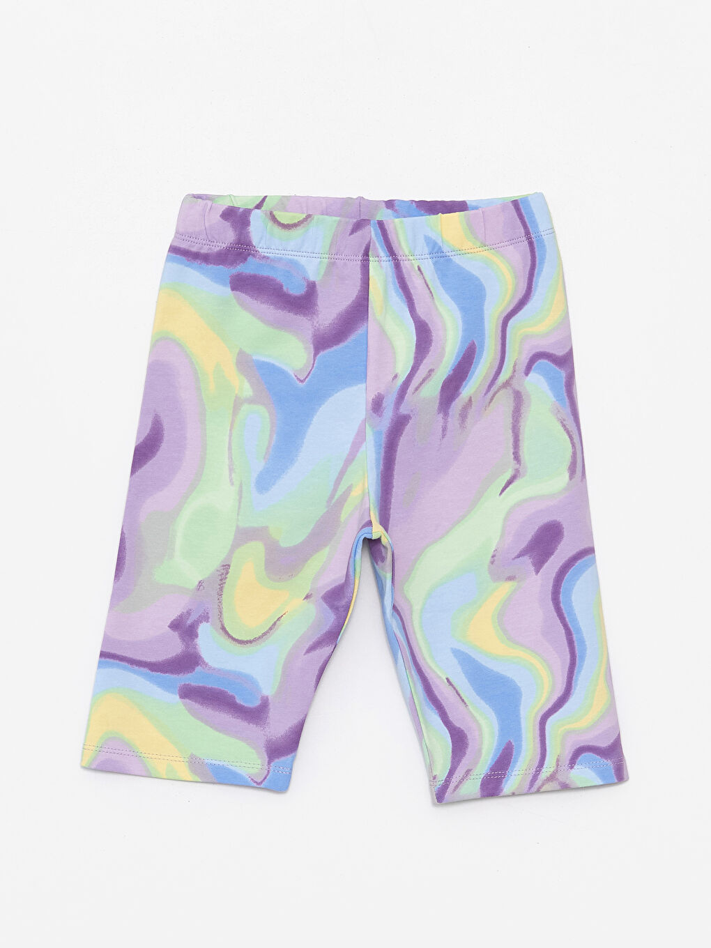 Karışık Beli Lastikli Batik Kız Çocuk Tayt-2