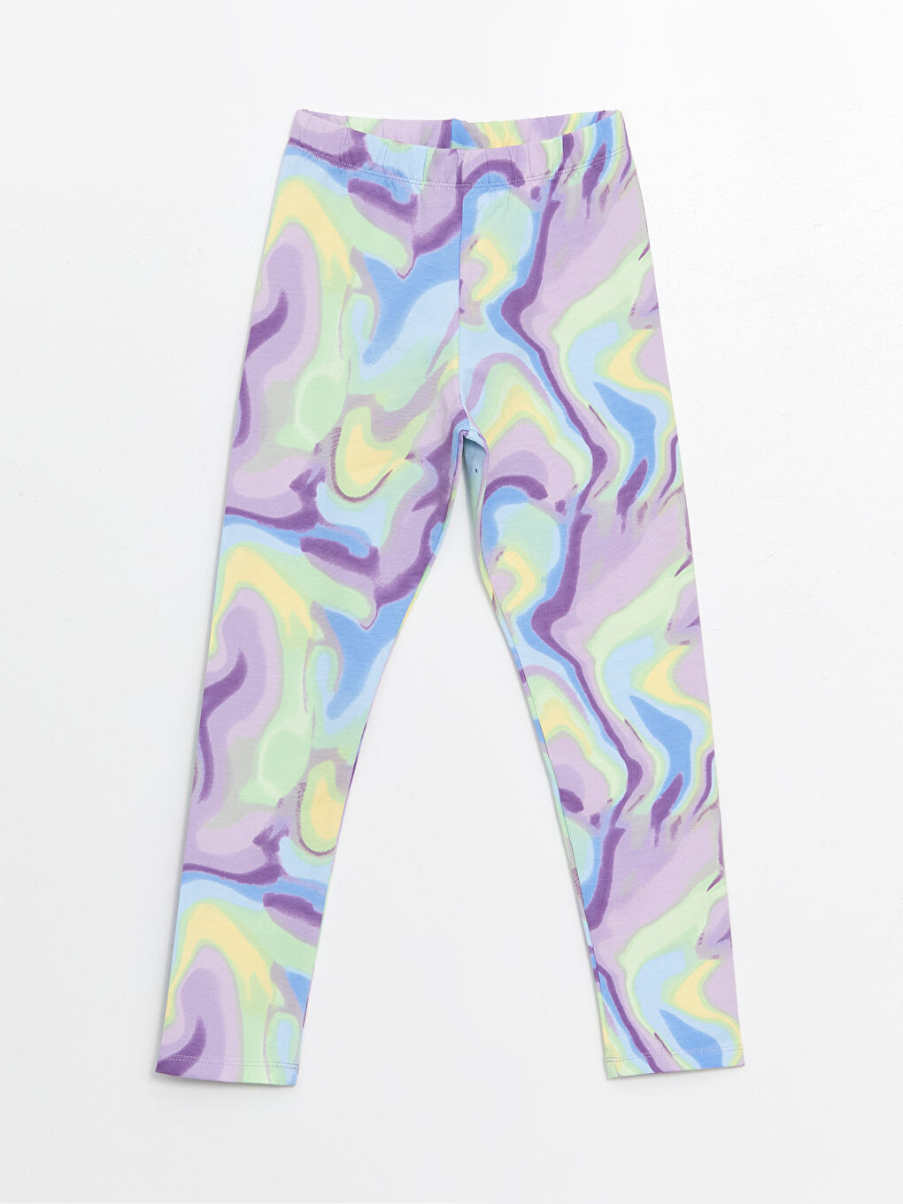 Karışık Beli Lastikli Batik Desenli Kız Çocuk Tayt-2