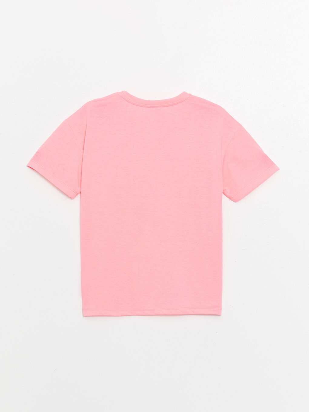 Pembe Bisiklet Yaka Baskılı Kısa Kollu Kız Çocuk Tişört-3