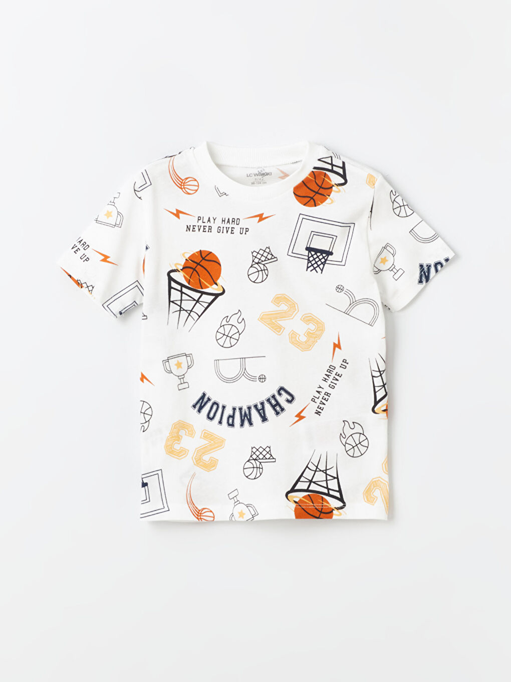 Crew Neck Short Sleeve Printed Baby Boys' T-Shirt