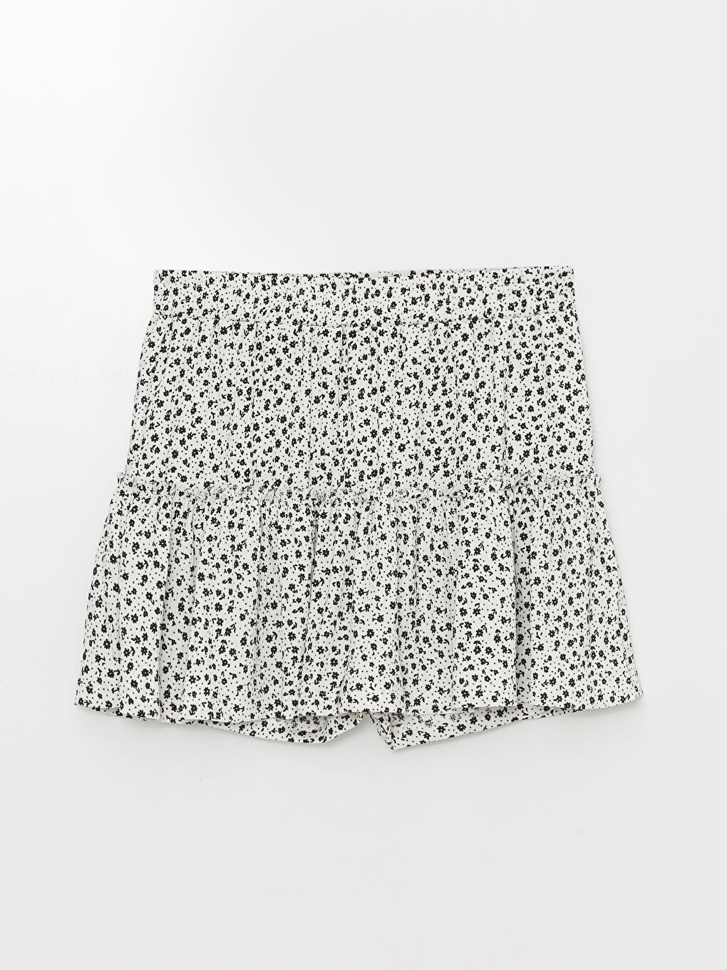 Patterned Women's Shorts Skirt with Elastic Waist -S4JY54Z8-LRA