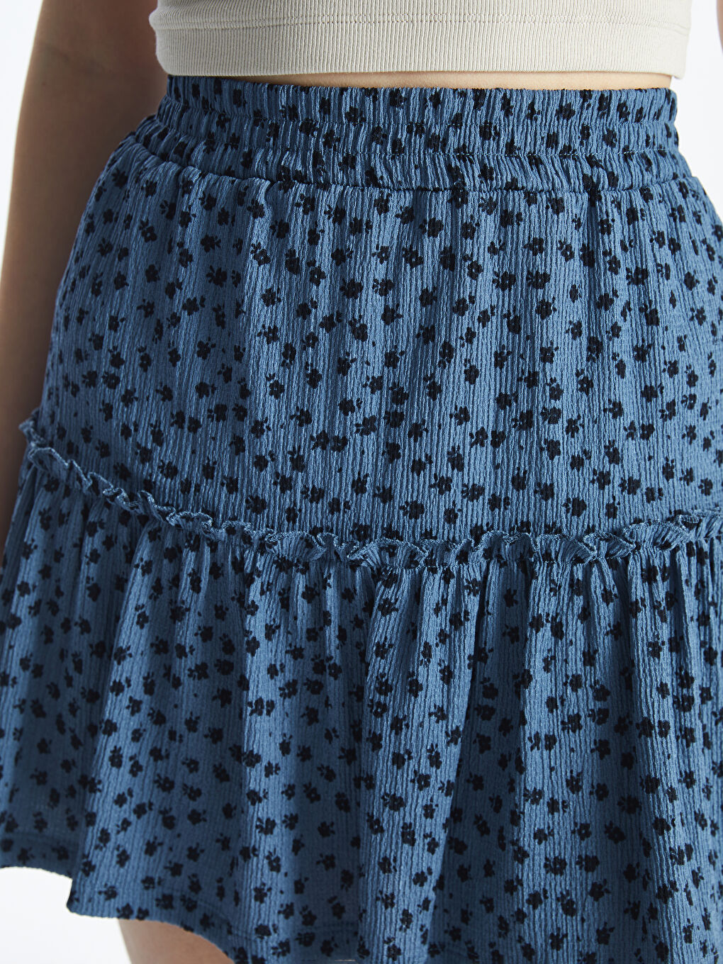 Patterned Women's Shorts Skirt with Elastic Waist -S4JY54Z8-LQQ