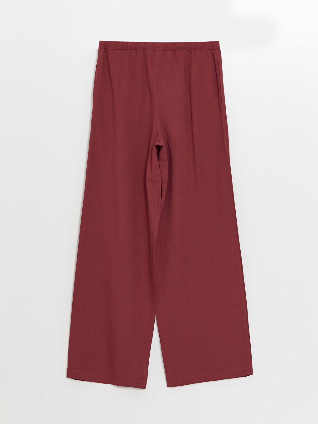 LCW Modest Bordo Beli Lastikli Düz Keten Karışımlı Kadın Pantolon - 6