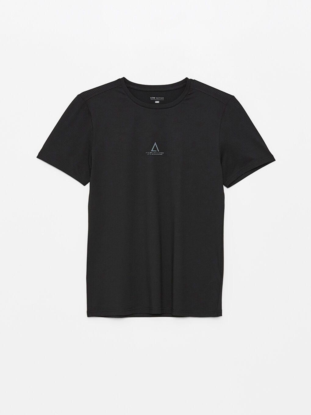 Siyah Bisiklet Yaka Kısa Kollu Erkek Spor Tişört-5