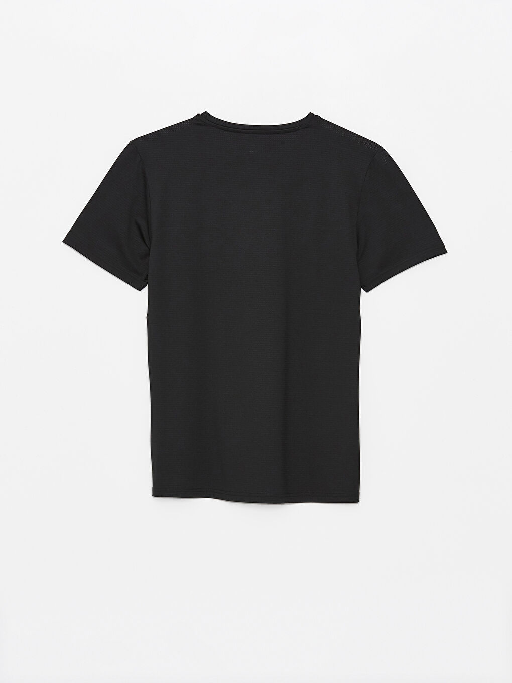 Siyah Bisiklet Yaka Kısa Kollu Erkek Spor Tişört-6