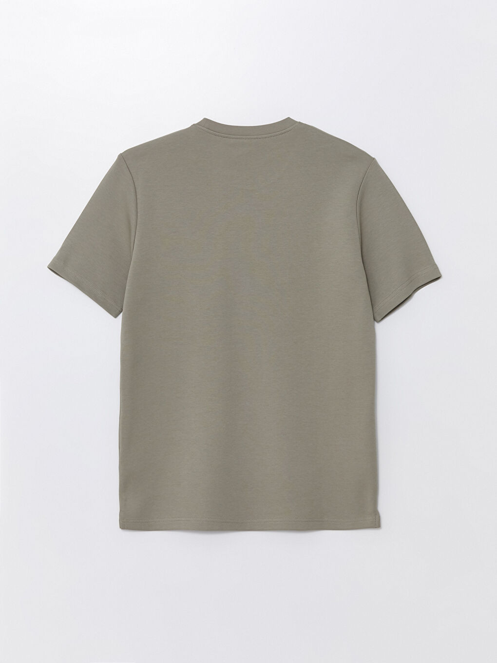 Haki Bisiklet Yaka Penye Erkek Tişört-5