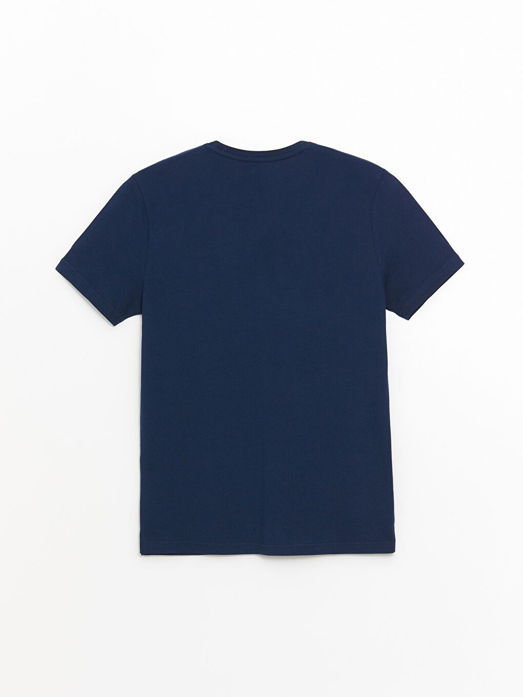 Lacivert Bisiklet Yaka Kısa Kollu Pike Erkek Tişört-6