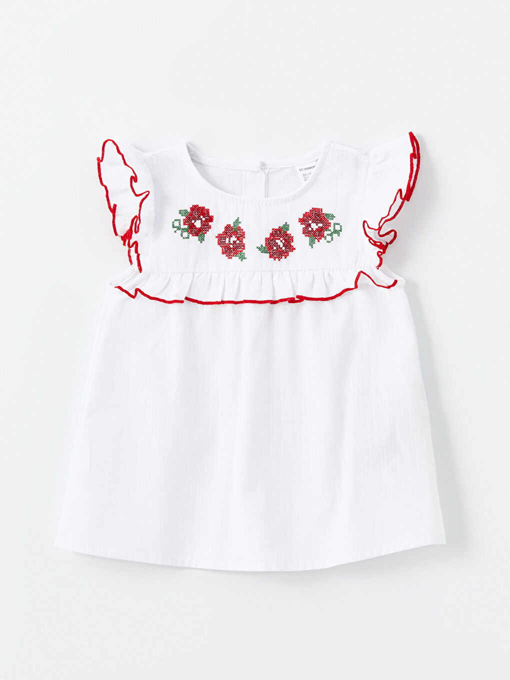 Chemise Sans Manches Brodée pour Filles Bébé Col Rond