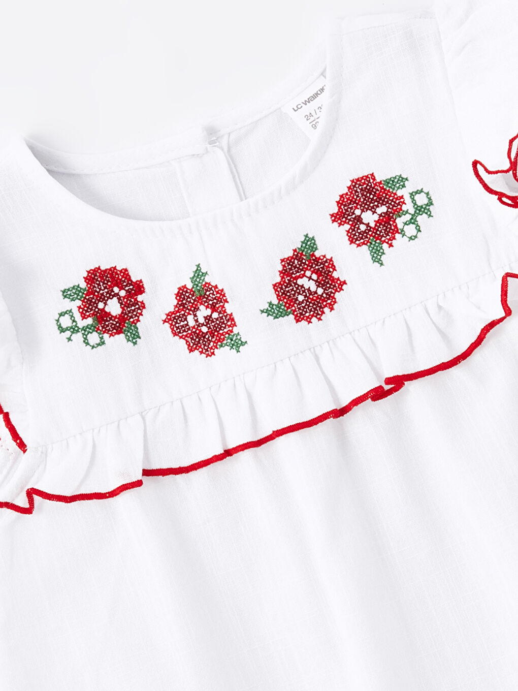 Chemise Sans Manches Brodée pour Filles Bébé Col Rond-1