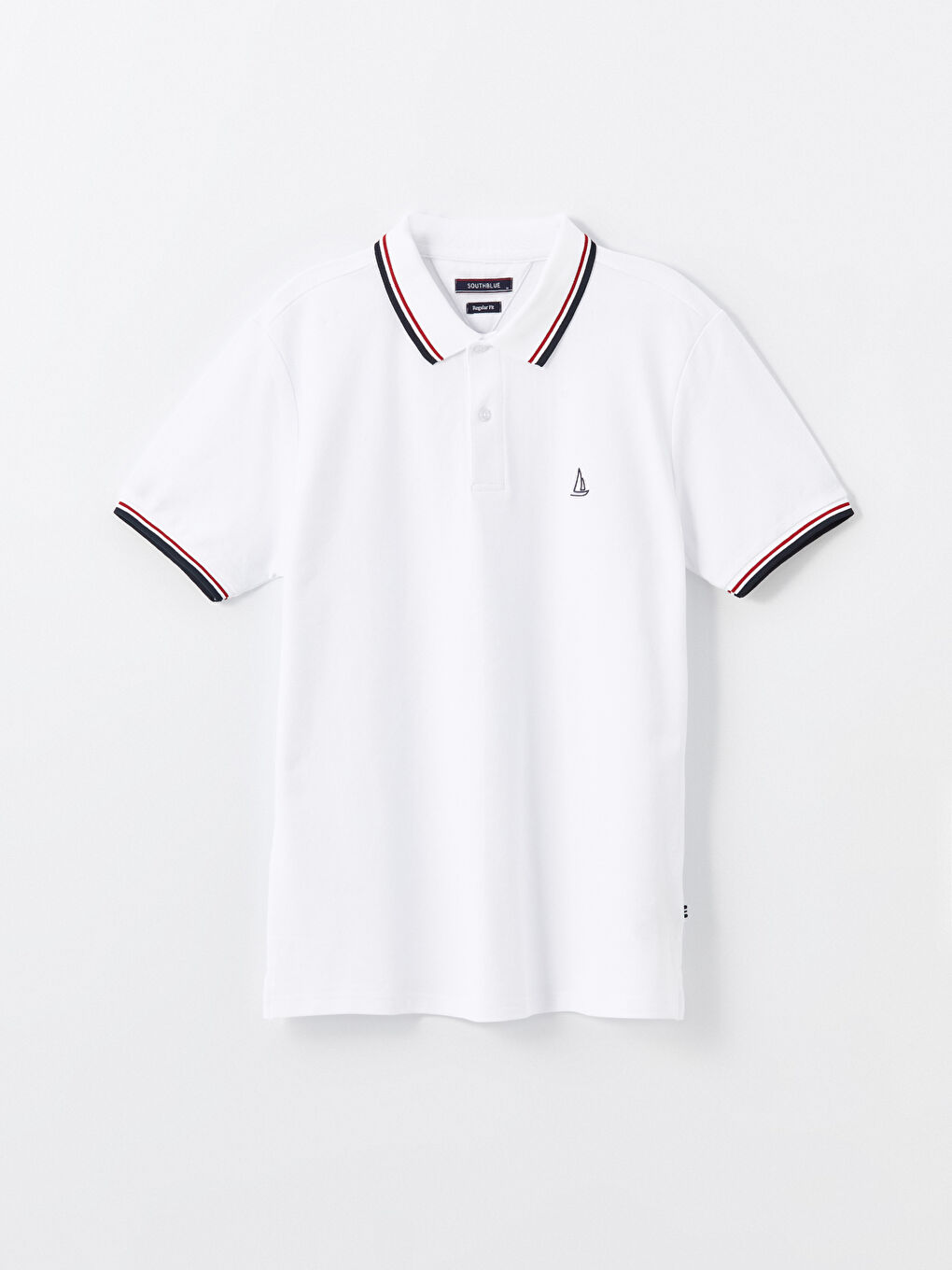 Beyaz Polo Yaka Kısa Kollu Pike Erkek Tişört-4