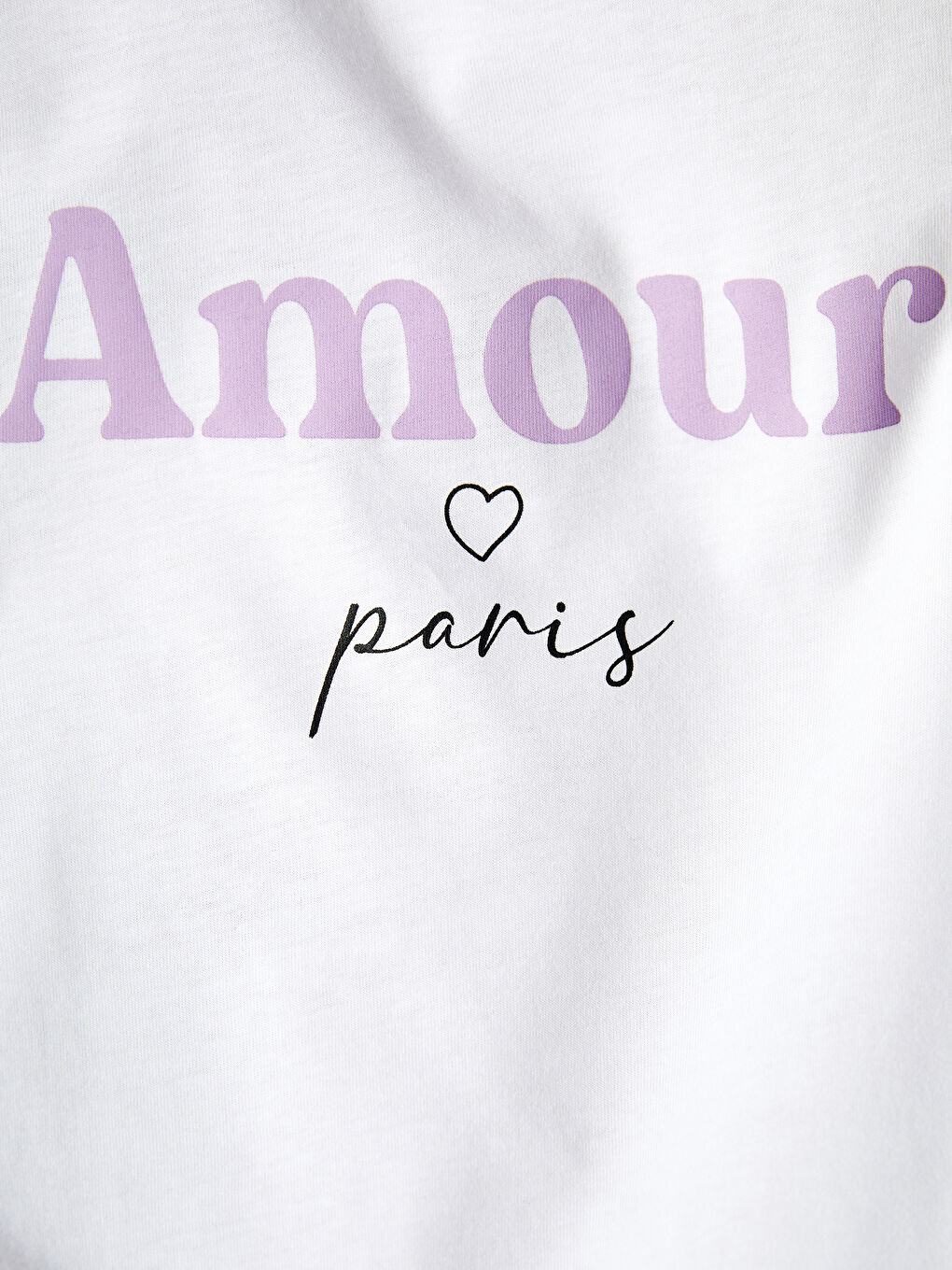 Beyaz Bisiklet Yaka Baskılı Kısa Kollu Kadın Tişört-3