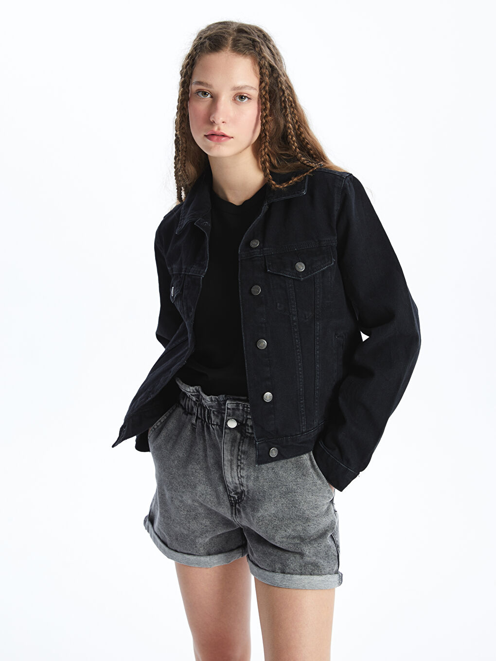 Collared Neck Women's Denim Jacket