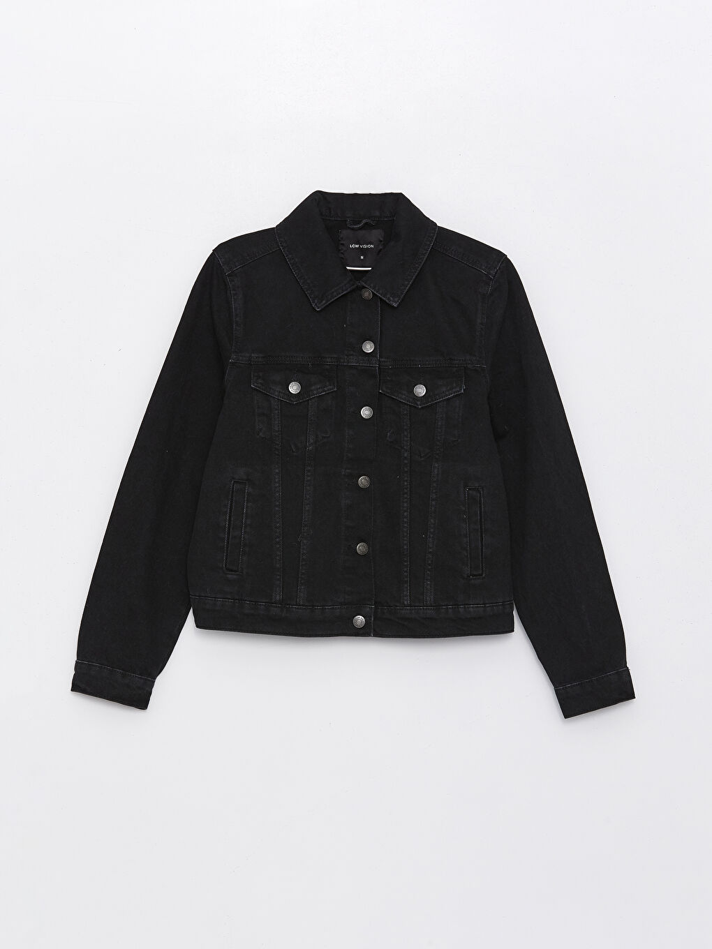 Collared Neck Women's Denim Jacket-5