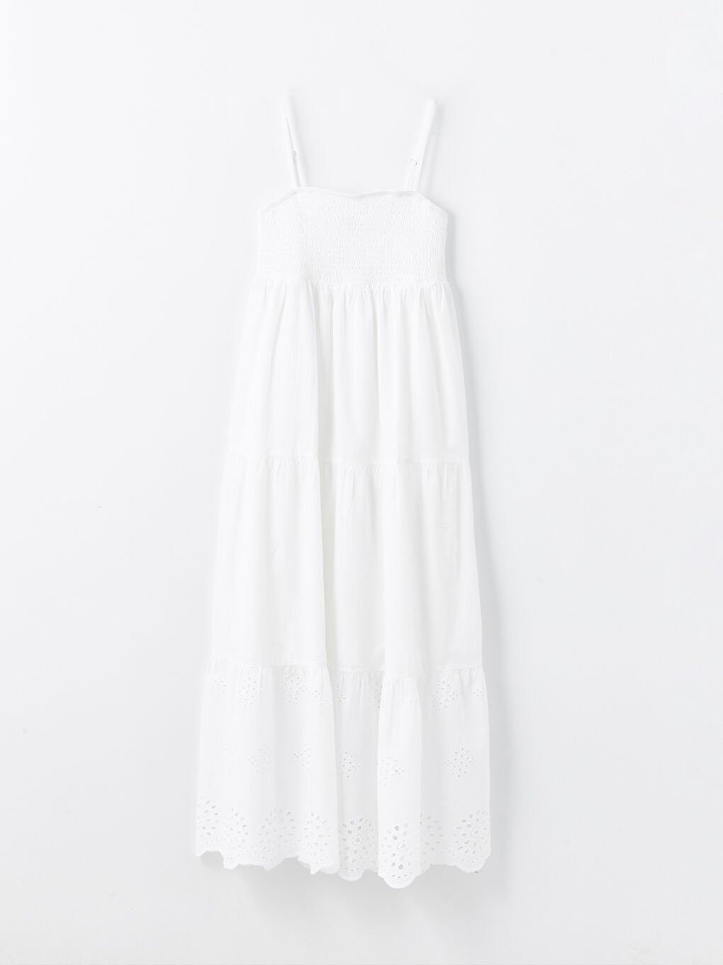 Square Collar Self Patterned Strappy Women's Dress -S4K113Z8-U7E