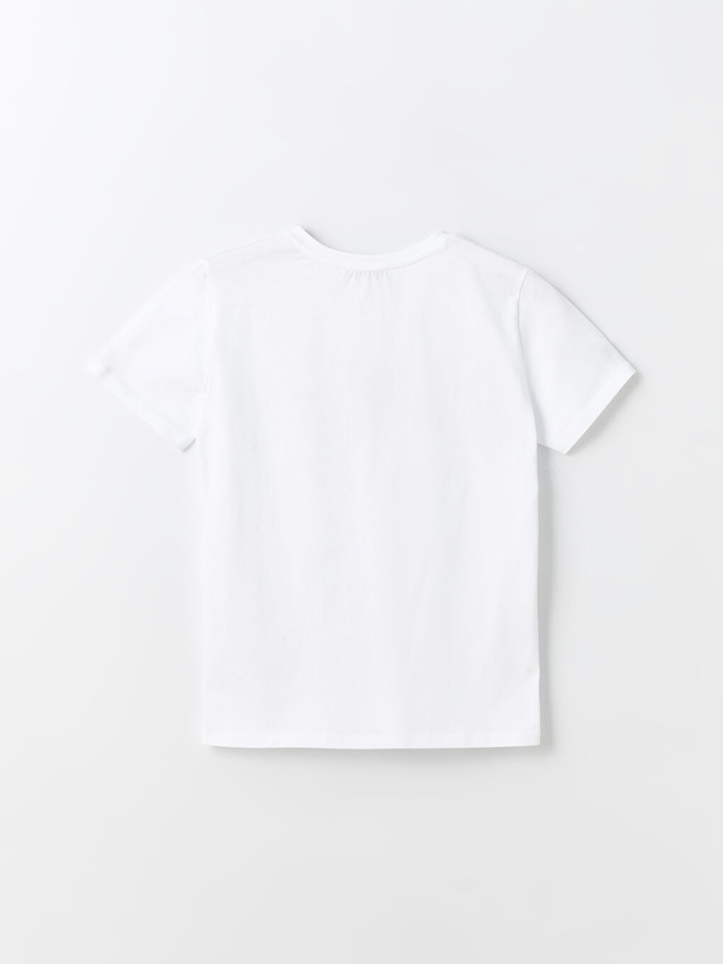 Beyaz Bisiklet Yaka Baskılı Kısa Kollu Kadın Tişört-6