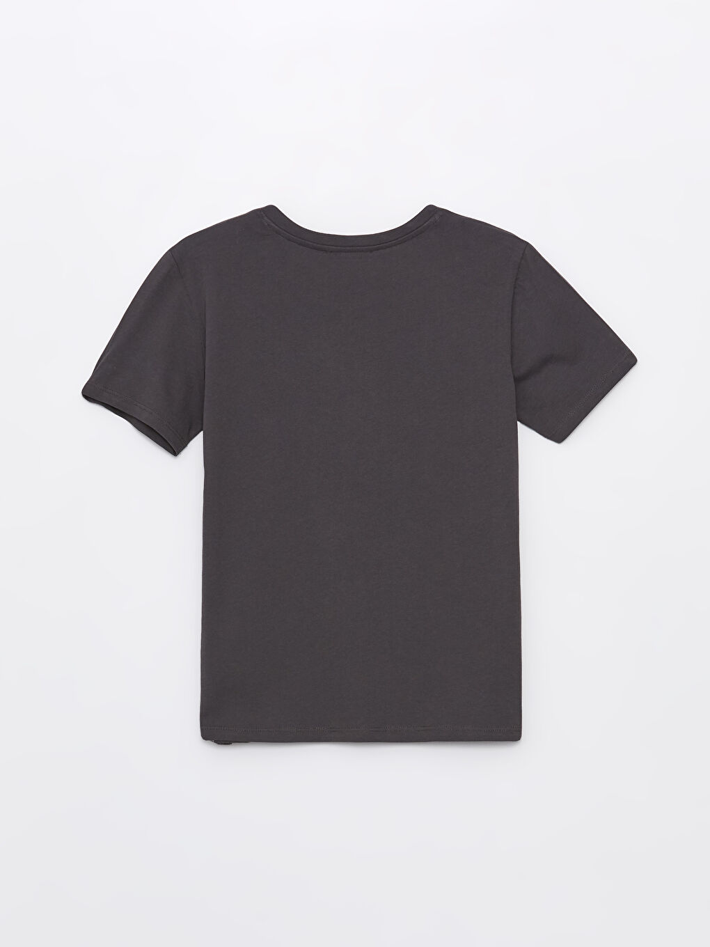 Lacivert Bisiklet Yaka Baskılı Kısa Kollu Kadın Tişört-6