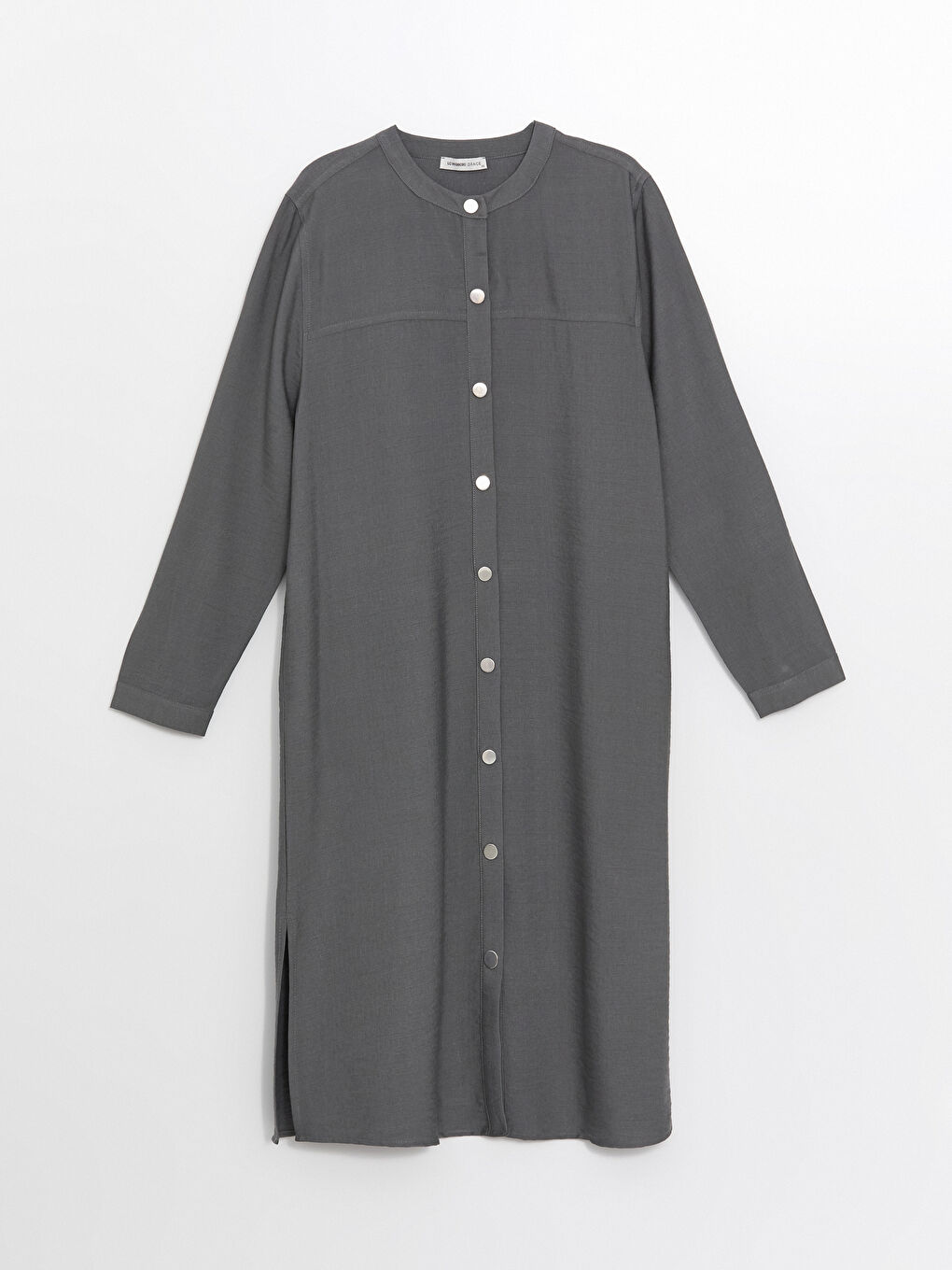 Crew Neck Straight Long Sleeve Linen Look Women's Dress -S4K167Z8-GEF